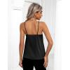 imageZeagoo Womens 2 Pack Silk Satin Tank Tops 2025 V Neck Adjustable Spaghetti Strap Sleeveless Camisole Summer Basic Blouse2 Pack Blackgreen