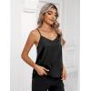imageZeagoo Womens 2 Pack Silk Satin Tank Tops 2025 V Neck Adjustable Spaghetti Strap Sleeveless Camisole Summer Basic Blouse2 Pack Blackgreen