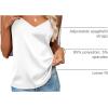 imageZeagoo Womens 2 Pack Silk Satin Tank Tops 2025 V Neck Adjustable Spaghetti Strap Sleeveless Camisole Summer Basic Blouse2 Pack Rosewhite