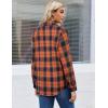 imageZeagoo Womens Button Down Flannel Shirts Long Sleeve Plaid Blouses Lightweight Business Dressy Casual Top with PocketsOrange and Navy Blue