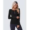 imageZeagoo Womens Long Sleeve Henley T Shirts Button Ribbed Knit Slim Fitted Tee Tops Basic Casual Work Blouse XSXXLAblack
