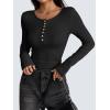 imageZeagoo Womens Long Sleeve Henley T Shirts Button Ribbed Knit Slim Fitted Tee Tops Basic Casual Work Blouse XSXXLAblack