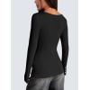 imageZeagoo Womens Long Sleeve Henley T Shirts Button Ribbed Knit Slim Fitted Tee Tops Basic Casual Work Blouse XSXXLAblack