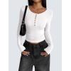 imageZeagoo Womens Long Sleeve Henley T Shirts Button Ribbed Knit Slim Fitted Tee Tops Basic Casual Work Blouse XSXXLAwhite