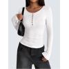 imageZeagoo Womens Long Sleeve Henley T Shirts Button Ribbed Knit Slim Fitted Tee Tops Basic Casual Work Blouse XSXXLAwhite