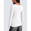 imageZeagoo Womens Long Sleeve Henley T Shirts Button Ribbed Knit Slim Fitted Tee Tops Basic Casual Work Blouse XSXXLAwhite