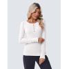 imageZeagoo Womens Long Sleeve Henley T Shirts Button Ribbed Knit Slim Fitted Tee Tops Basic Casual Work Blouse XSXXLAwhite