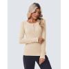 imageZeagoo Womens Long Sleeve Henley T Shirts Button Ribbed Knit Slim Fitted Tee Tops Basic Casual Work Blouse XSXXLBeige