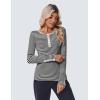 imageZeagoo Womens Long Sleeve Henley T Shirts Button Ribbed Knit Slim Fitted Tee Tops Basic Casual Work Blouse XSXXLBlack White Stripe