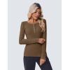 imageZeagoo Womens Long Sleeve Henley T Shirts Button Ribbed Knit Slim Fitted Tee Tops Basic Casual Work Blouse XSXXLBrown