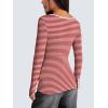 imageZeagoo Womens Long Sleeve Henley T Shirts Button Ribbed Knit Slim Fitted Tee Tops Basic Casual Work Blouse XSXXLBstripe Red White
