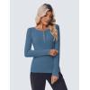 imageZeagoo Womens Long Sleeve Henley T Shirts Button Ribbed Knit Slim Fitted Tee Tops Basic Casual Work Blouse XSXXLDark Blue