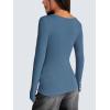 imageZeagoo Womens Long Sleeve Henley T Shirts Button Ribbed Knit Slim Fitted Tee Tops Basic Casual Work Blouse XSXXLDark Blue