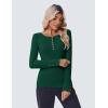 imageZeagoo Womens Long Sleeve Henley T Shirts Button Ribbed Knit Slim Fitted Tee Tops Basic Casual Work Blouse XSXXLDark Green