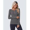 imageZeagoo Womens Long Sleeve Henley T Shirts Button Ribbed Knit Slim Fitted Tee Tops Basic Casual Work Blouse XSXXLDark Grey