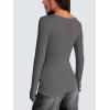 imageZeagoo Womens Long Sleeve Henley T Shirts Button Ribbed Knit Slim Fitted Tee Tops Basic Casual Work Blouse XSXXLDark Grey