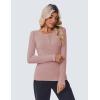 imageZeagoo Womens Long Sleeve Henley T Shirts Button Ribbed Knit Slim Fitted Tee Tops Basic Casual Work Blouse XSXXLPink