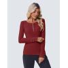 imageZeagoo Womens Long Sleeve Henley T Shirts Button Ribbed Knit Slim Fitted Tee Tops Basic Casual Work Blouse XSXXLWine Red