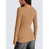 imageZeagoo Womens Long Sleeve Henley T Shirts Button Ribbed Knit Slim Fitted Tee Tops Basic Casual Work Blouse XSXXLXcaramel