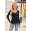 imageZeagoo Womens Long Sleeve Henley T Shirts Button Ribbed Knit Slim Fitted Tee Tops Basic Casual Work Blouse XSXXLZblack