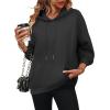 imageZeagoo Womens Oversized Hoodies 2025 Fleece Sweatshirts Long Sleeve Pullover with Pocket Fall Winter Outfits Clothes01black