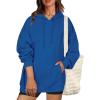 imageZeagoo Womens Oversized Hoodies 2025 Fleece Sweatshirts Long Sleeve Pullover with Pocket Fall Winter Outfits ClothesDeep Blue