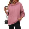 imageZeagoo Womens Oversized Hoodies 2025 Fleece Sweatshirts Long Sleeve Pullover with Pocket Fall Winter Outfits ClothesDeep Pink