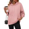 imageZeagoo Womens Oversized Hoodies 2025 Fleece Sweatshirts Long Sleeve Pullover with Pocket Fall Winter Outfits ClothesPink