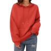 imageZeagoo Womens Oversized Hoodies 2025 Fleece Sweatshirts Long Sleeve Pullover with Pocket Fall Winter Outfits ClothesRed