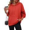 imageZeagoo Womens Oversized Hoodies 2025 Fleece Sweatshirts Long Sleeve Pullover with Pocket Fall Winter Outfits ClothesRed