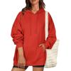 imageZeagoo Womens Oversized Hoodies 2025 Fleece Sweatshirts Long Sleeve Pullover with Pocket Fall Winter Outfits ClothesRed