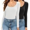 imageZeagoo Womens Long Sleeve Henley T Shirts Button Ribbed Knit Slim Fitted Tee Tops Basic Casual Work Blouse XSXXLZblackWhite