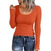 imageZeagoo Womens Long Sleeve Henley T Shirts Button Ribbed Knit Slim Fitted Tee Tops Basic Casual Work Blouse XSXXLZcaramel