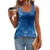 imageZeagoo Womens Tank Tops Flowy Loose Fit Scoop Neck Casual Summer Tops Curvy HemBlue Floral