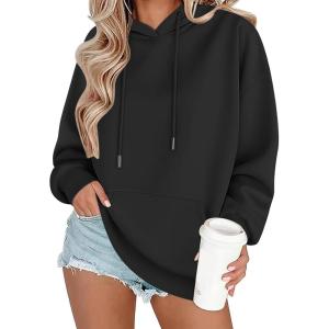 imageZeagoo Womens Oversized Hoodies 2025 Fleece Sweatshirts Long Sleeve Pullover with Pocket Fall Winter Outfits Clothes01black