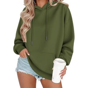 imageZeagoo Womens Oversized Hoodies 2025 Fleece Sweatshirts Long Sleeve Pullover with Pocket Fall Winter Outfits ClothesArmy Green