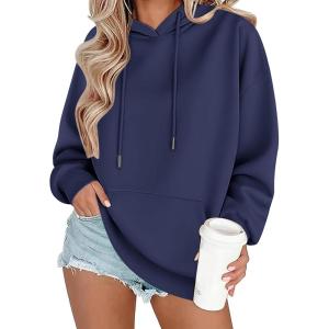 imageZeagoo Womens Oversized Hoodies 2025 Fleece Sweatshirts Long Sleeve Pullover with Pocket Fall Winter Outfits ClothesBlue