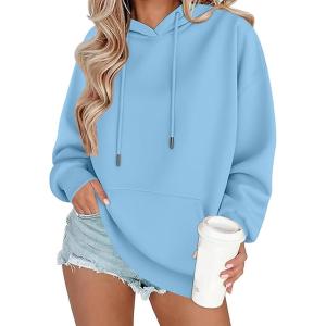 imageZeagoo Womens Oversized Hoodies 2025 Fleece Sweatshirts Long Sleeve Pullover with Pocket Fall Winter Outfits ClothesLight Blue