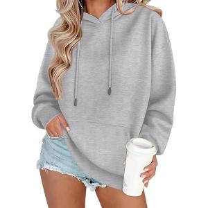 imageZeagoo Womens Oversized Hoodies 2025 Fleece Sweatshirts Long Sleeve Pullover with Pocket Fall Winter Outfits ClothesLight Grey