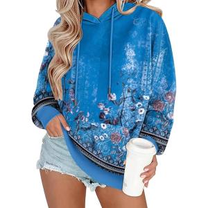 imageZeagoo Womens Oversized Hoodies 2025 Fleece Sweatshirts Long Sleeve Pullover with Pocket Fall Winter Outfits ClothesRetro Ethnic Pattern