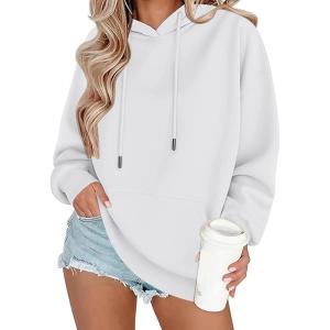 imageZeagoo Womens Oversized Hoodies 2025 Fleece Sweatshirts Long Sleeve Pullover with Pocket Fall Winter Outfits ClothesWhite