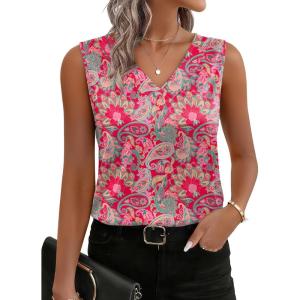 imageZeagoo Womens Silk Satin Tank Tops V Neck Casual Camisoles Sleeveless Business Work Blouses Dressy Summer ShirtsPmz750