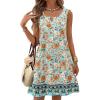 imageZeagoo Womens Casual Summer Dresses 2025 Boho Sleeveless Sundresses with Pockets Pleated Beach Floral T Shirt DressesFloralprinted07