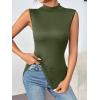 imageZeagoo Womens Mock Turtleneck Tank Tops 2026 Slim Fitted Sleeveless Top Stretchy Basic Casual Layer Tee ShirtsArmy Green