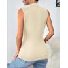 imageZeagoo Womens Mock Turtleneck Tank Tops 2026 Slim Fitted Sleeveless Top Stretchy Basic Casual Layer Tee ShirtsBeige