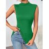 imageZeagoo Womens Mock Turtleneck Tank Tops 2026 Slim Fitted Sleeveless Top Stretchy Basic Casual Layer Tee ShirtsGreen