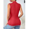 imageZeagoo Womens Mock Turtleneck Tank Tops 2026 Slim Fitted Sleeveless Top Stretchy Basic Casual Layer Tee ShirtsRed