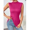 imageZeagoo Womens Mock Turtleneck Tank Tops 2026 Slim Fitted Sleeveless Top Stretchy Basic Casual Layer Tee ShirtsRose Red