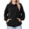 imageZeagoo Womens Fleece Hoodies Soft Midweight Casual Hooded Sweatshirts Fall Winter Pullover Tops Kangaroo PocketBlack