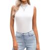 imageZeagoo Womens Mock Turtleneck Tank Tops 2026 Slim Fitted Sleeveless Top Stretchy Basic Casual Layer Tee ShirtsAwhite
